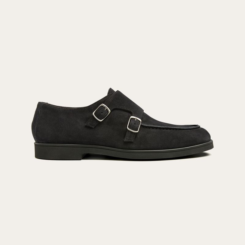 Greve Gespschoen Tufo Off Black Suede 