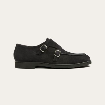 Greve Gespschoen Tufo Off Black Suede 